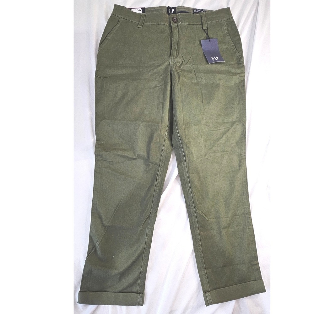 NWT Gap Relaxed Girlfriend Chino Pants Clover Green Size 6 QLP1205S Utility